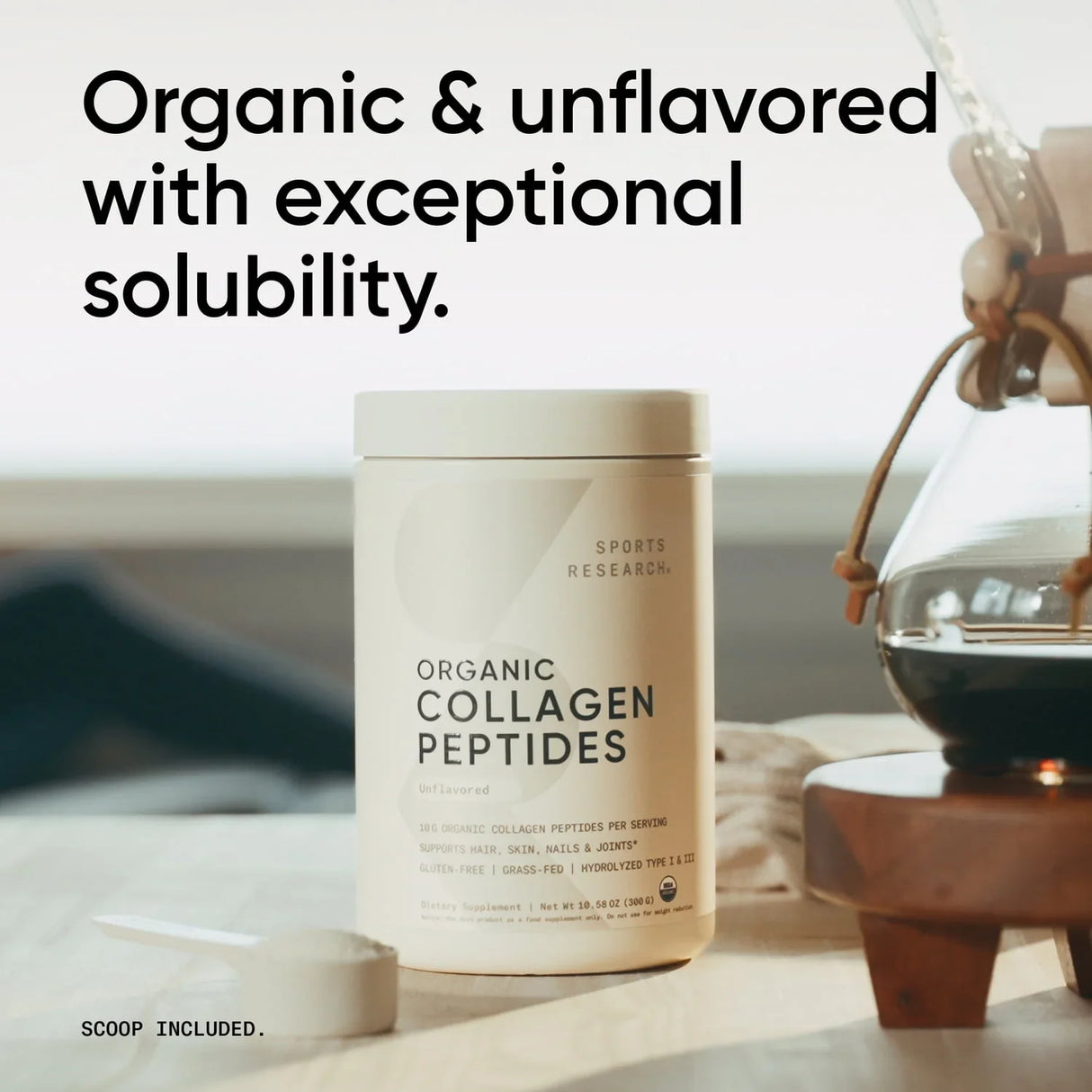Sports Research® Organic Collagen Peptides Type I & III - Kenya