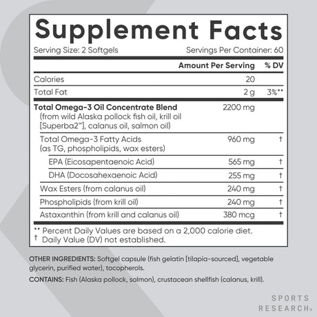 Sports Research® Total Omega-3 Fish Oil 2200mg - price in Kenya