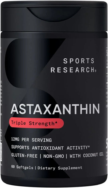 Sports Research Vegan Astaxanthin 12mg with Organic Coconut Oil - Kenya