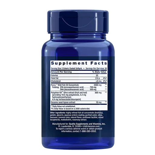 Super Omega-3 EPA-DHA Fish Oil, Sesame Lignans & Olive Extract (Enteric Coated) - Kenya