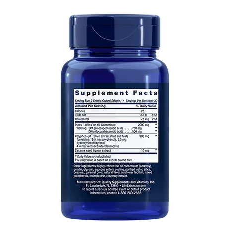 Super Omega-3 EPA-DHA Fish Oil, Sesame Lignans & Olive Extract (Enteric Coated) - Kenya