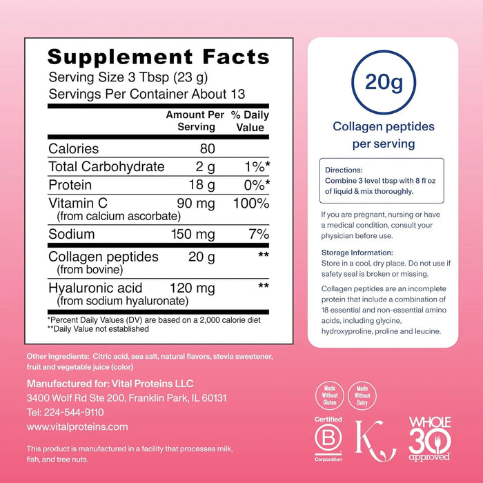 Vital Proteins Collagen Peptides Advanced Strawberry