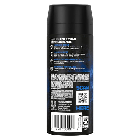 AXE Fine Fragrance Collection Premium Deodorant Body Spray for Men Blue Lavender 3 Count - Kenya