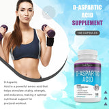 D-Aspartic Acid Supplement, for Energy Support, 180 Non-GMO Vegan Capsules - Kenya