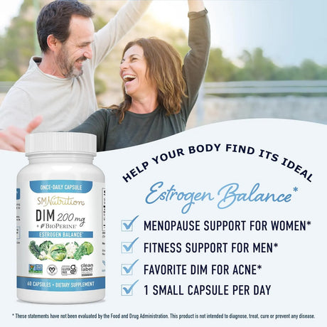 DIM Supplement 200 mg | Estrogen Balance for Women & Men 60 capsules - Kenya