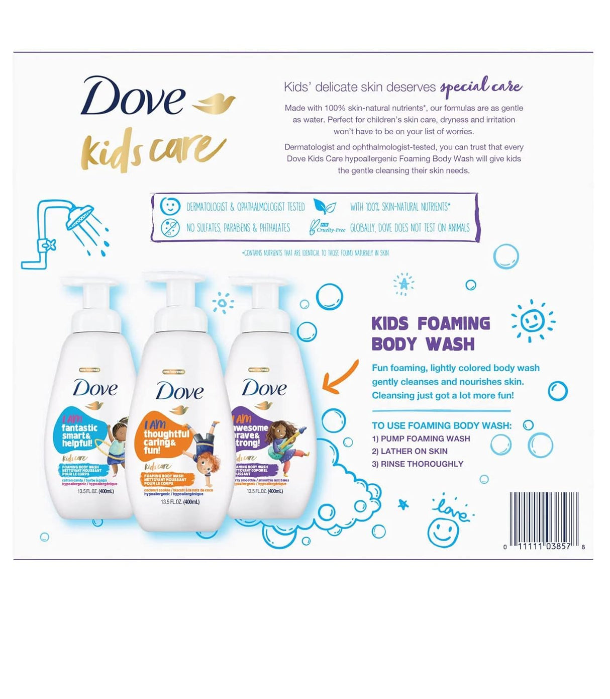 Dove Kids Care Foaming Body Wash, Variety Pack (13.5 fl. oz., 3 pk.) - Kenya