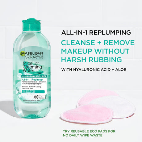 Garnier SkinActive Micellar Cleansing Water All in 1 Hyaluronic Acid Replump, 13.53 fl oz - Kenya