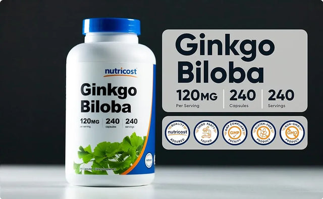 Ginkgo Biloba 120mg, 240 Capsules - Extra Strength Ginkgo Biloba Extract - Kenya