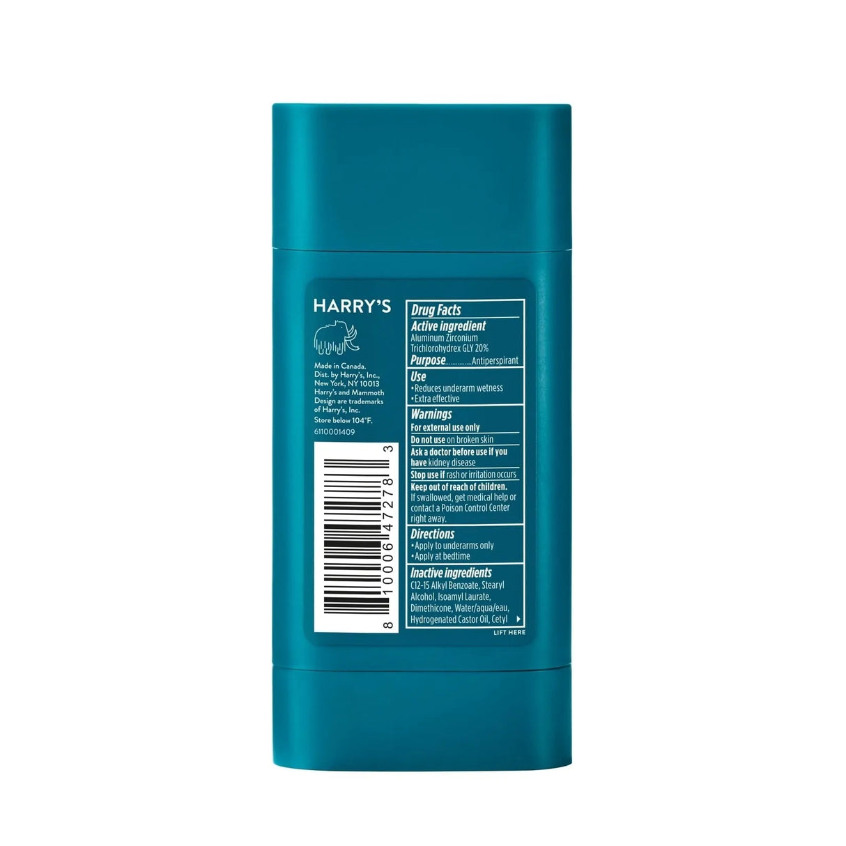 Harry's Men's Antiperspirant Deodorant Stick, Stone Scent, 2.5 oz - Kenya