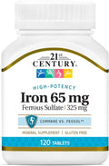 Iron 65 mg Ferrous Sulfate 325 mg Tablets, 120 Count image 4