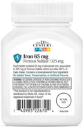 Iron 65 mg Ferrous Sulfate 325 mg Tablets, 120 Count image 3