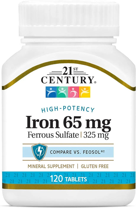 Iron 65 mg Ferrous Sulfate 325 mg Tablets, 120 Count - Kenya