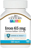 Iron 65 mg Ferrous Sulfate 325 mg Tablets, 120 Count image 2