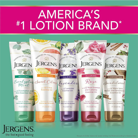 Jergens Eucalyptus Mint, Infused with Essential Oils, Helps to Relieve Stress, for All Skin Types, Great Size for Travel, 7 Fluid Ounce - Kenya