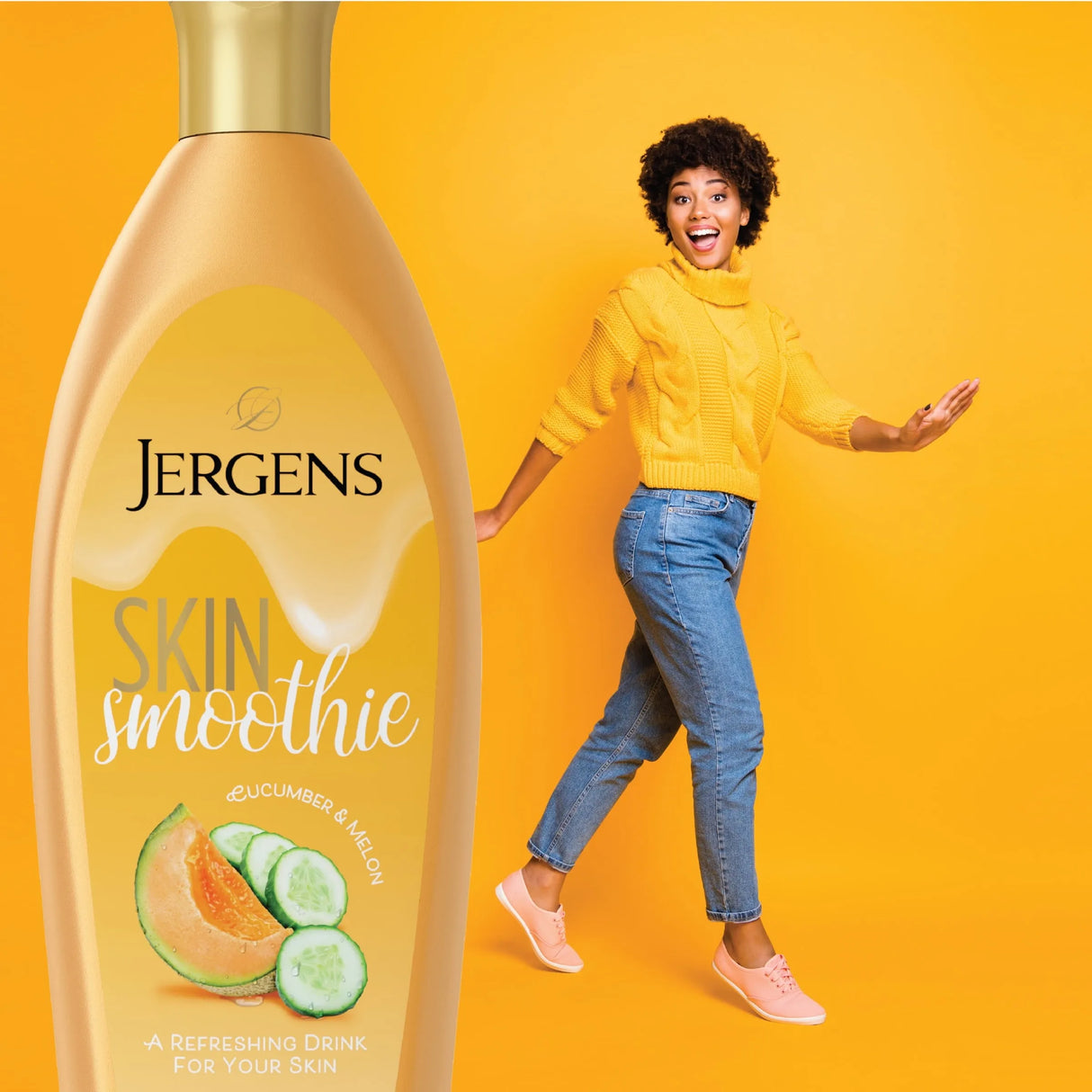 Jergens Hand and Body Lotion, Skin Smoothie Cucumber & Melon Scented Body Lotion, 10 Oz - Kenya