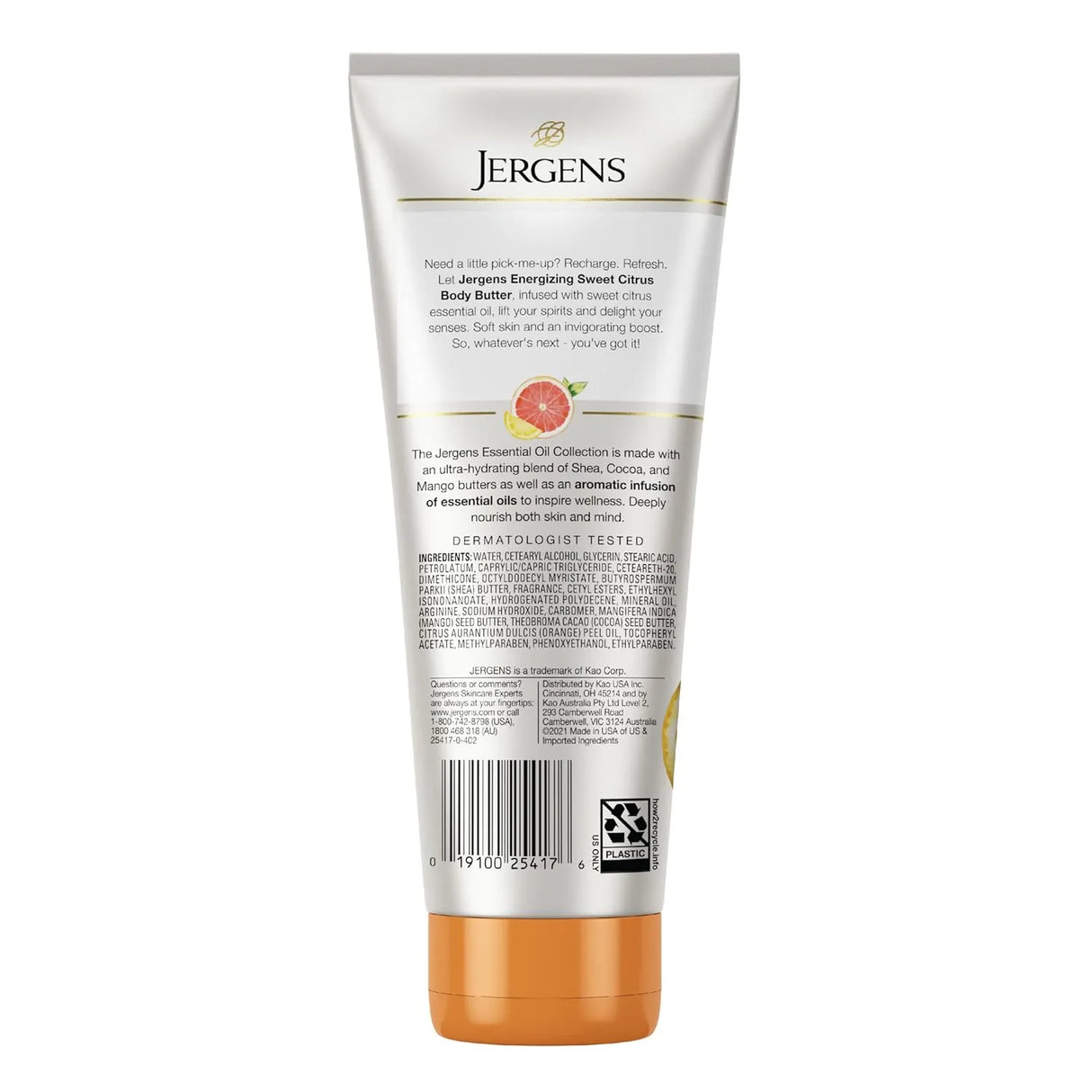 Jergens Sweet Citrus Body Butter Body and Hand Lotion, Moisturizer, 7 Ounce - Kenya