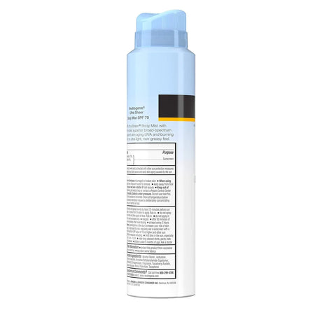 Neutrogena Ultra Sheer Spf70 Body Mist Full Reach Spray 5 Ounce (148ml) - Kenya