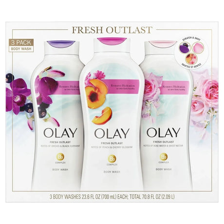 Olay Fresh Outlast Body Wash, 23.6 Fluid Ounce (Pack of 3) - Kenya