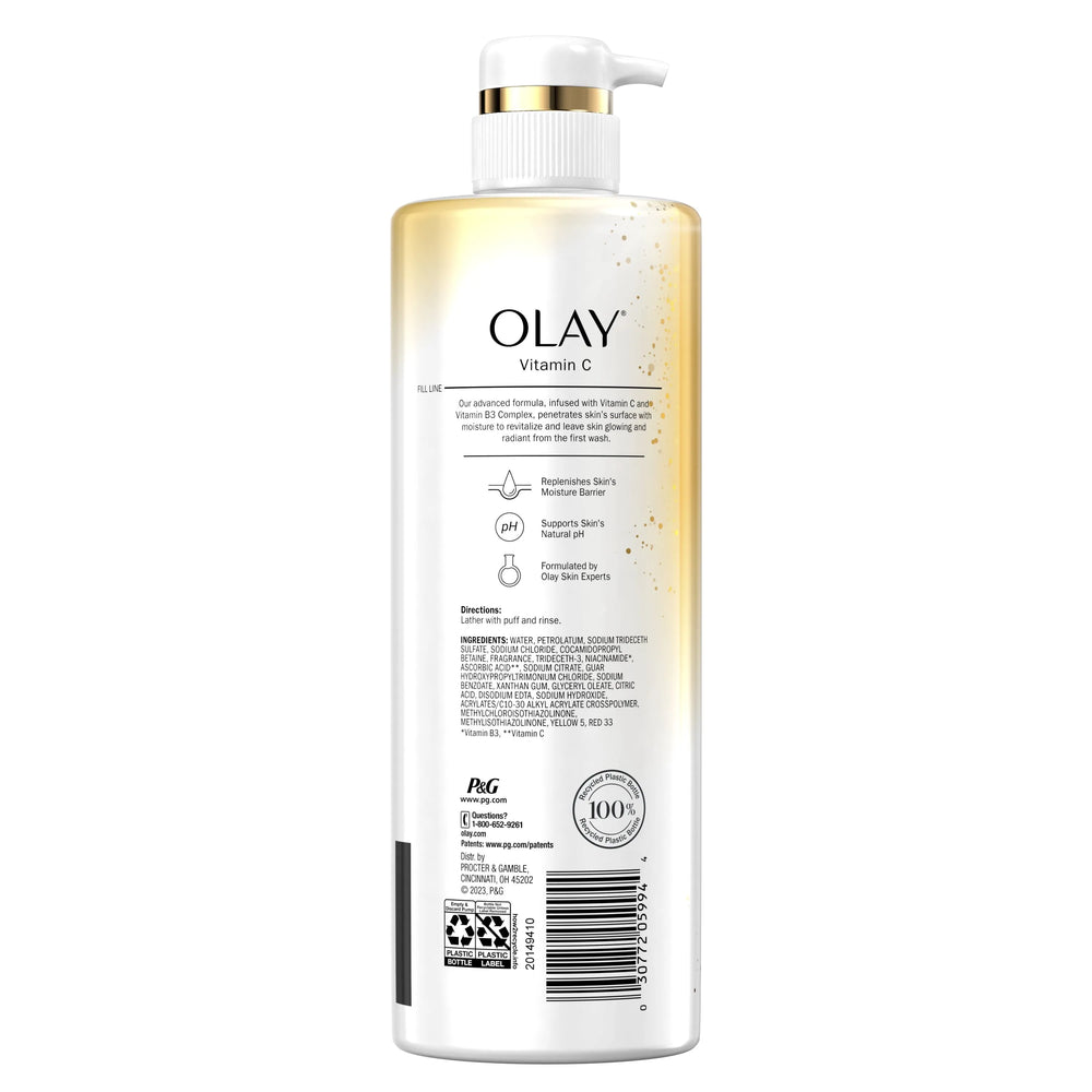 Olay Vitamin C Cleansing & Nourishing Body Wash with Vitamin B3, All Skin Types. 20 fl oz - Kenya