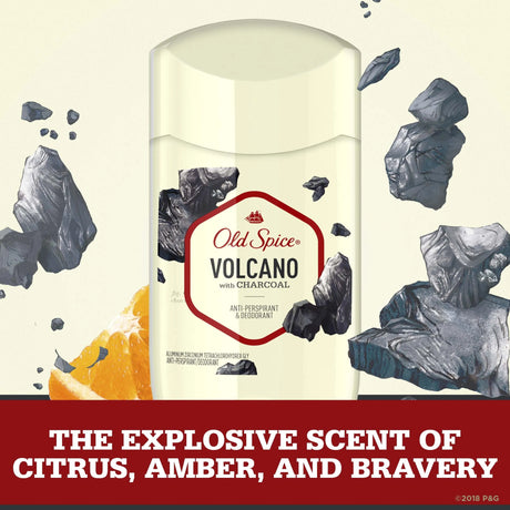Old Spice Invisible Solid Antiperspirant Deodorant for Men Volcano with Charcoal Scent, 2.6 oz - Kenya