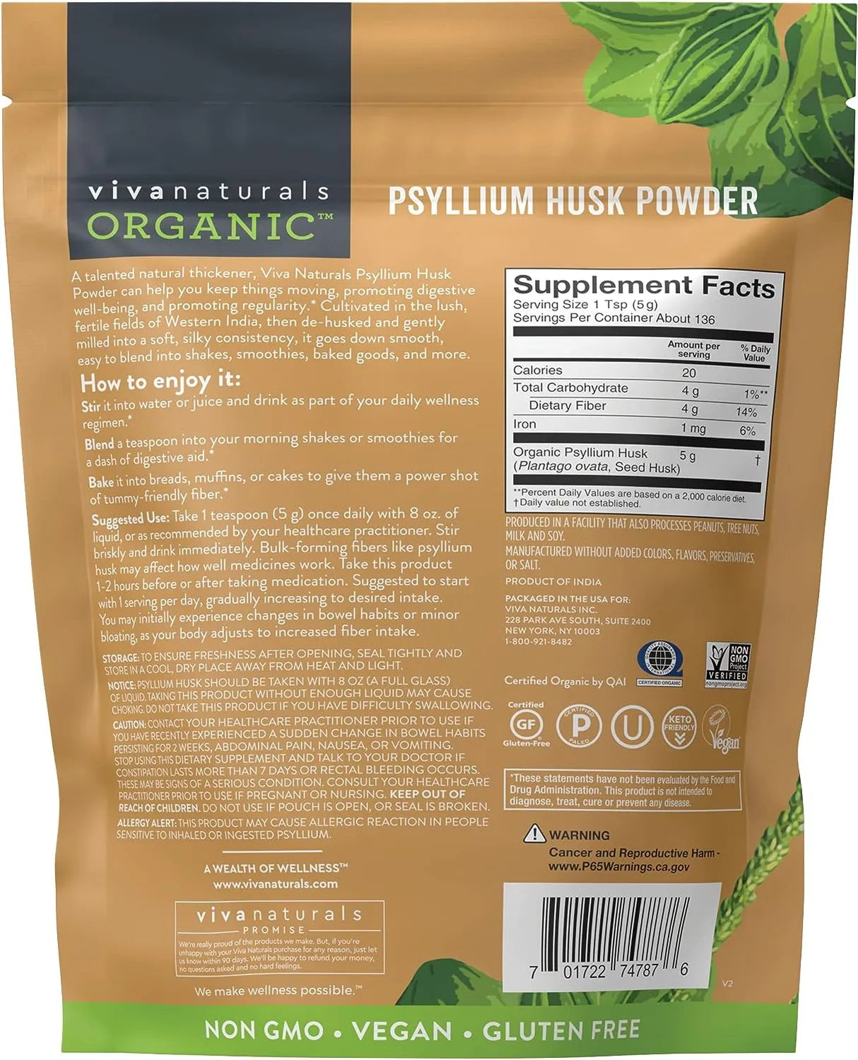 Organic Psyllium Husk Powder - Kenya