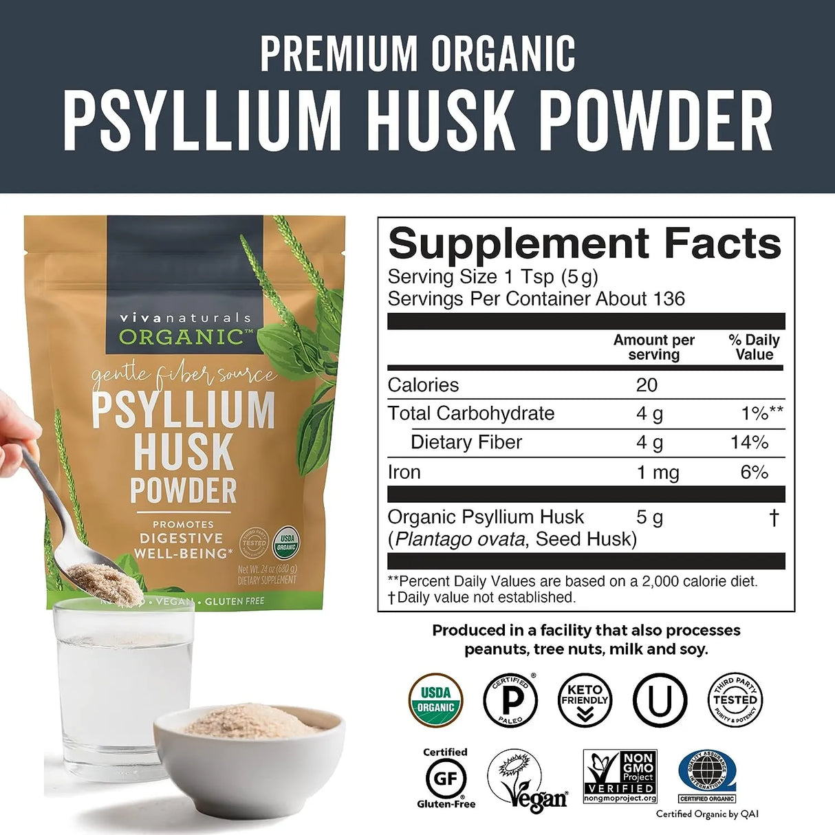 Organic Psyllium Husk Powder - Kenya