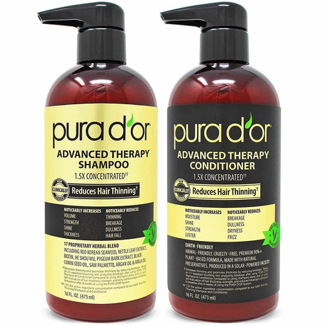 PURA D'OR Anti-Thinning Advanced Therapy Biotin Shampoo & Conditioner Hair Care Set - Kenya