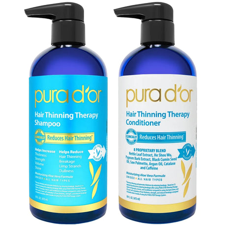 PURA D'OR Hair Thinning Therapy Biotin Shampoo and Conditioner Set - Kenya