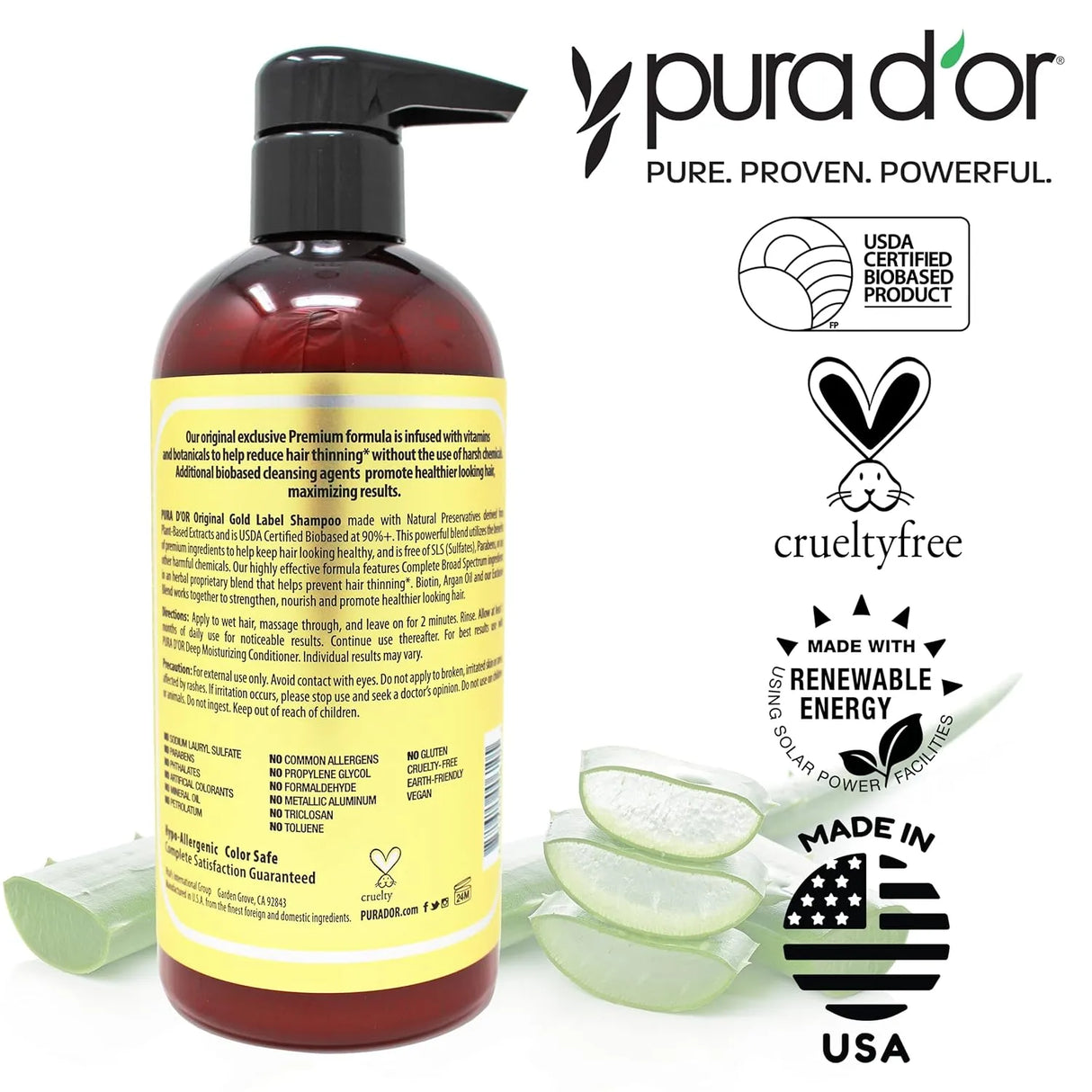 PURA D'OR Original Gold Label Anti-Thinning Biotin Shampoo - Kenya