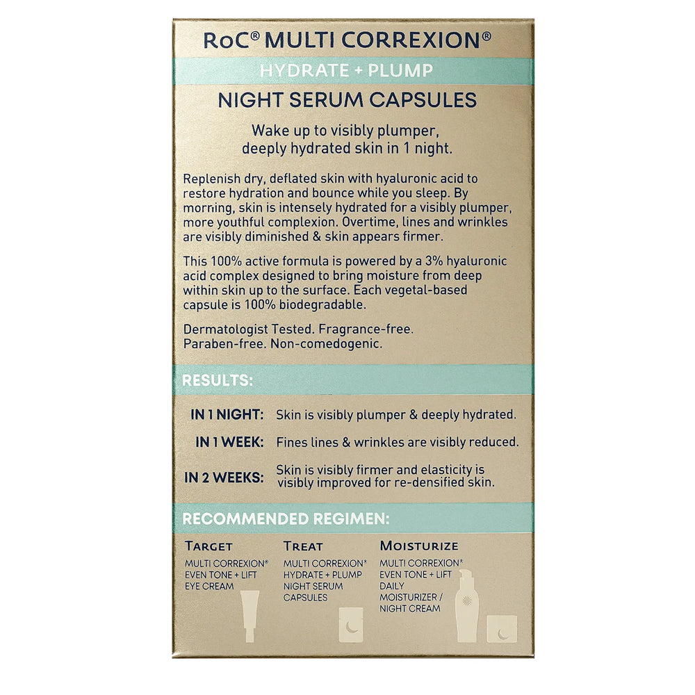 RoC Multi Correxion Hydrate + Plump Night Serum Capsules, Hyaluronic Acid - Kenya