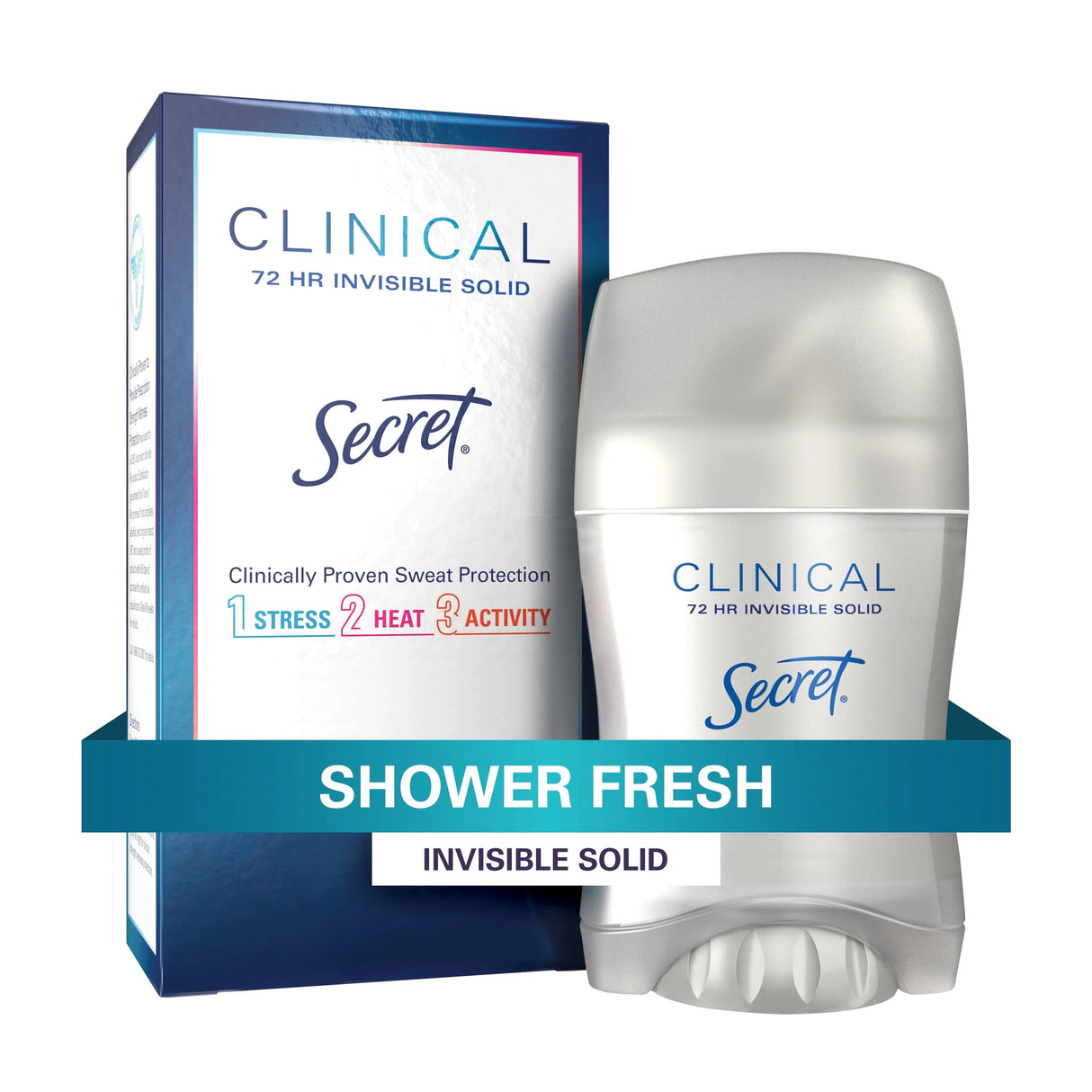 Secret Clinical Strength Invisible Solid Antiperspirant & Deodorant for Women, Shower Fresh, 1.6 oz - Kenya