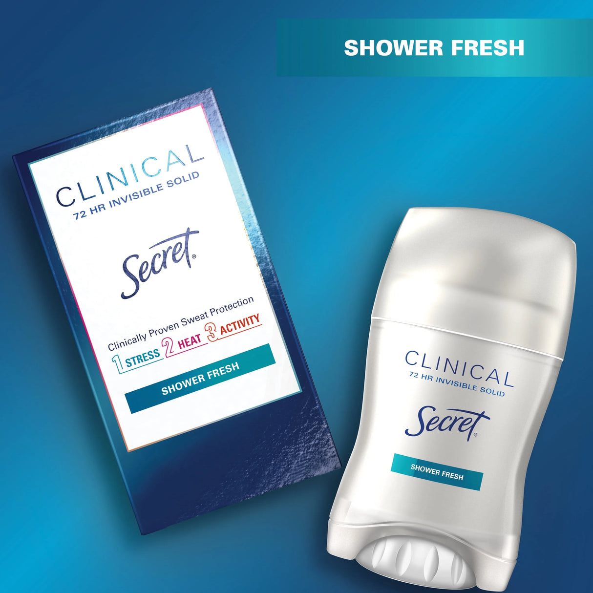 Secret Clinical Strength Invisible Solid Antiperspirant & Deodorant for Women, Shower Fresh, 1.6 oz - Kenya