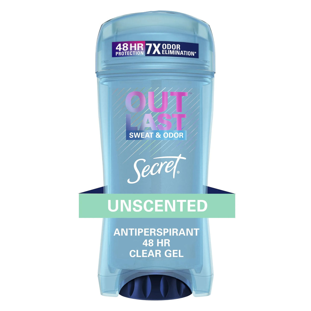 Secret Outlast Clear Gel Antiperspirant Deodorant for Women, Unscented 2.6 oz - Kenya