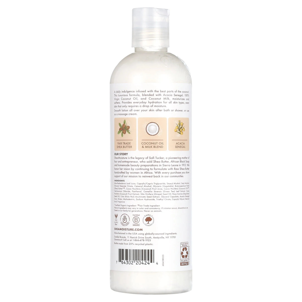 SheaMoisture Daily Hydration Body Lotion 100% Virgin Coconut Oil - Kenya