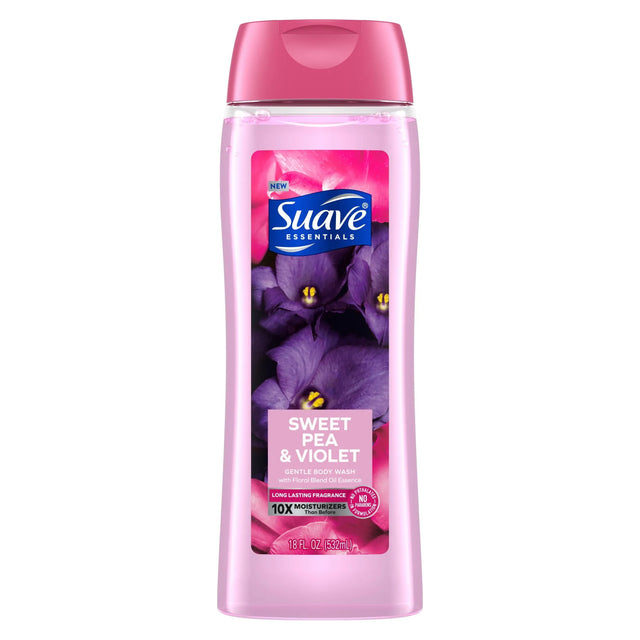 Suave Essentials Gentle Body Wash, Sweet Pea & Violet, 18 oz - Kenya