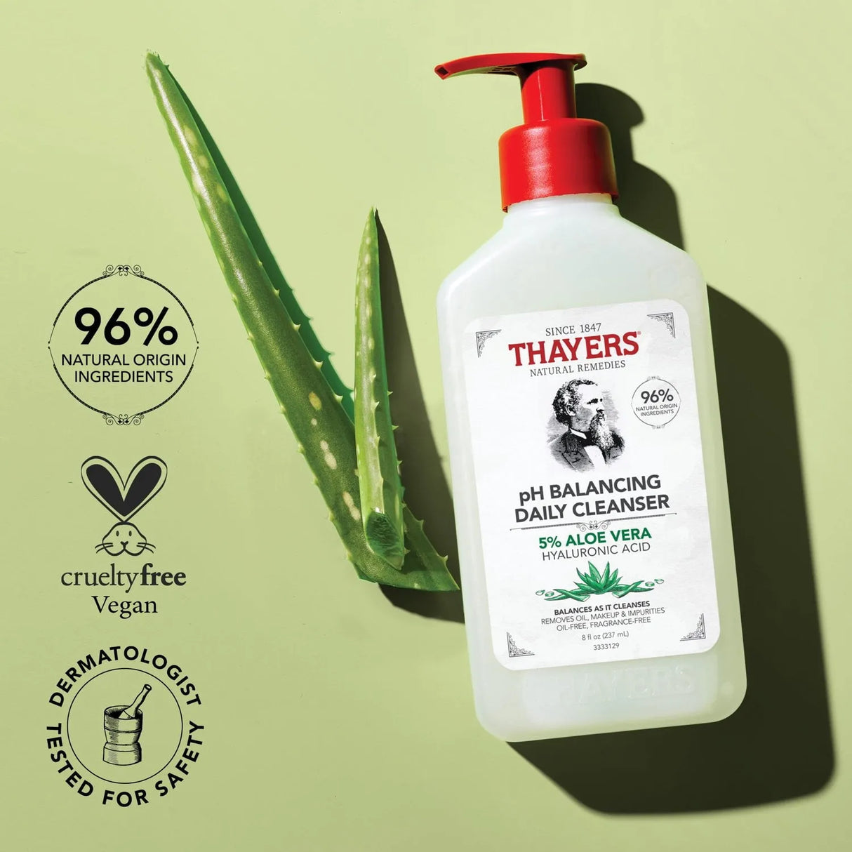 Thayers pH Balancing Gentle Face Wash with Aloe Vera and Hyaluronic Acid, 8oz - Kenya