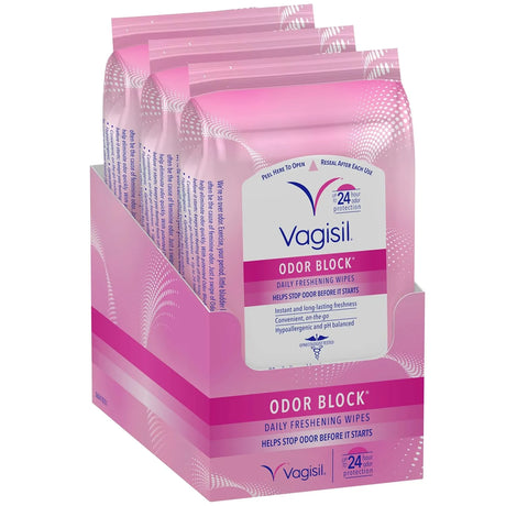 Vagisil Odor Block Daily Freshening Wipes for Feminine Hygiene, 20 Wipes - Kenya